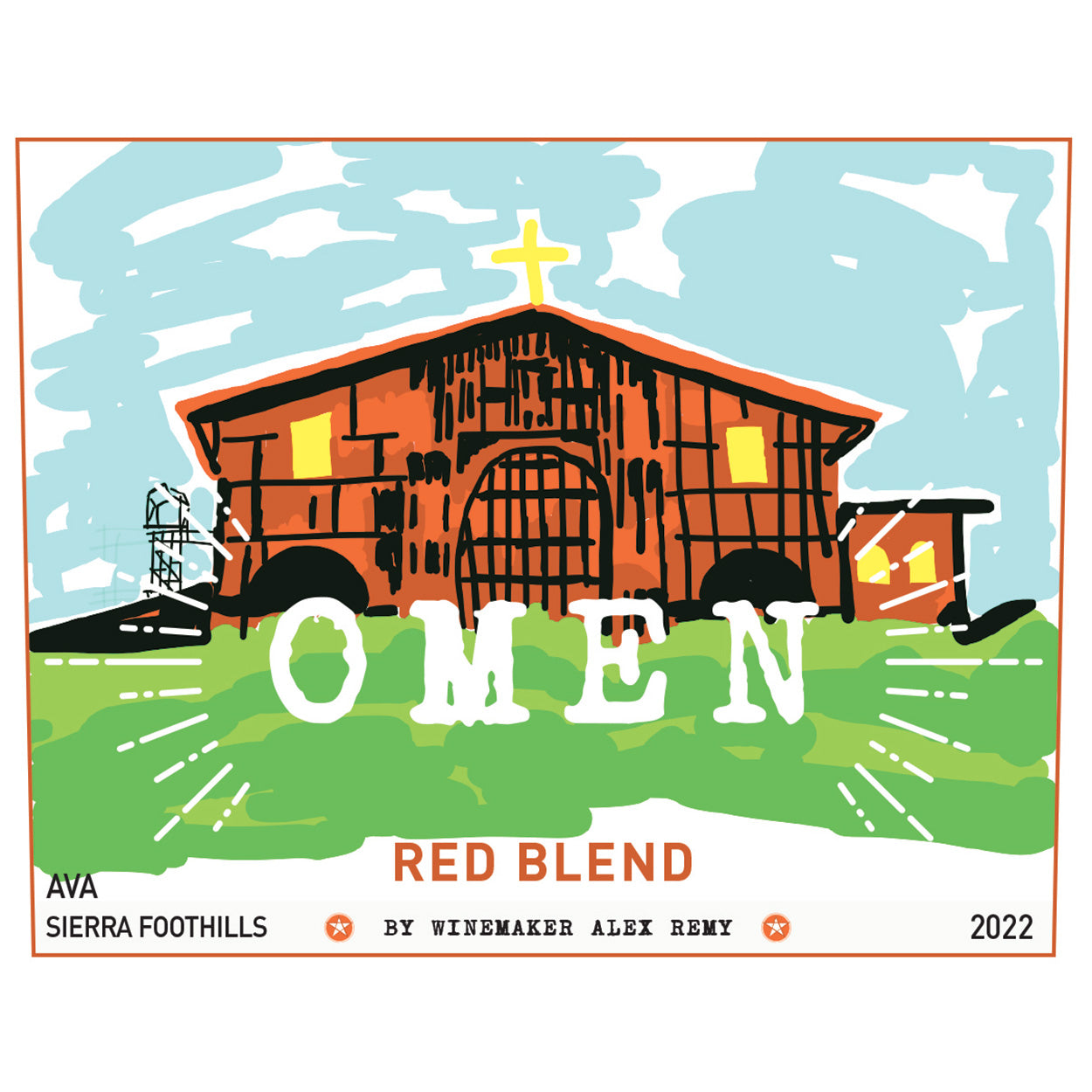 2022 Omen Red Blend Front Label