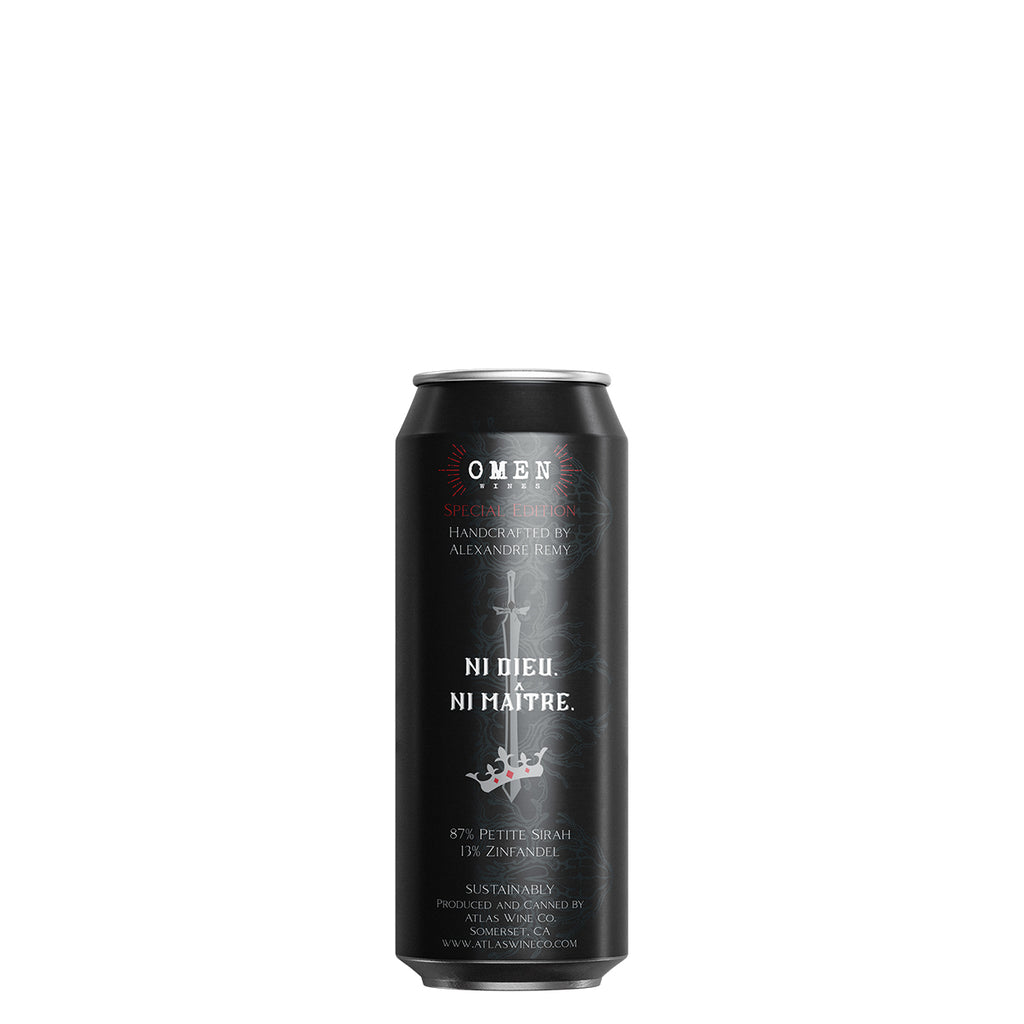 2024 Omen Black Widow Red Blend Can Back