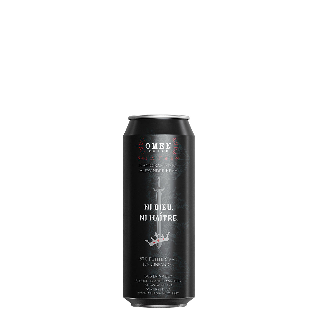 2024 Omen Black Widow Red Blend Can Back