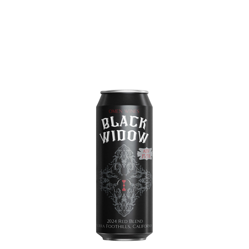 2024 Omen Black Widow Red Blend Can Front