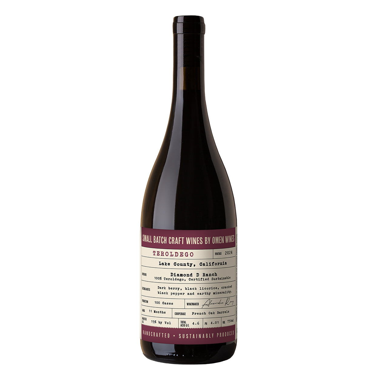 2024 Omen Craft Lake County Teroldego Bottle