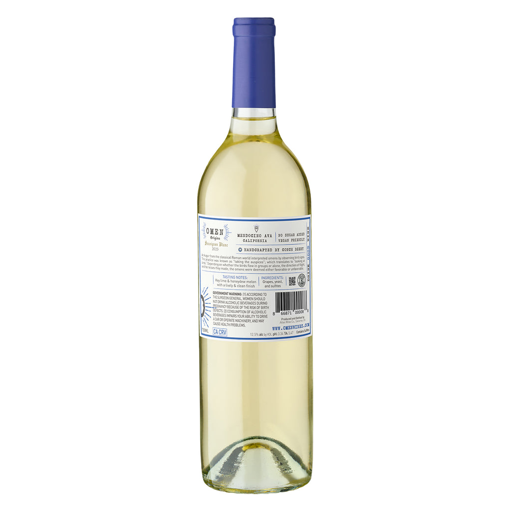 2025 Omen Origins Sauvignon Blanc Bottle Back