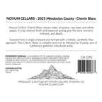 2025 Novum Cellars Chenin Blanc Wine Back Label