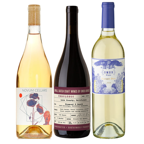 mendocino craft wine trio muscat teroldego sauvignon blanc tasting set